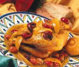 Poulet M'Qalli aux olives rouges